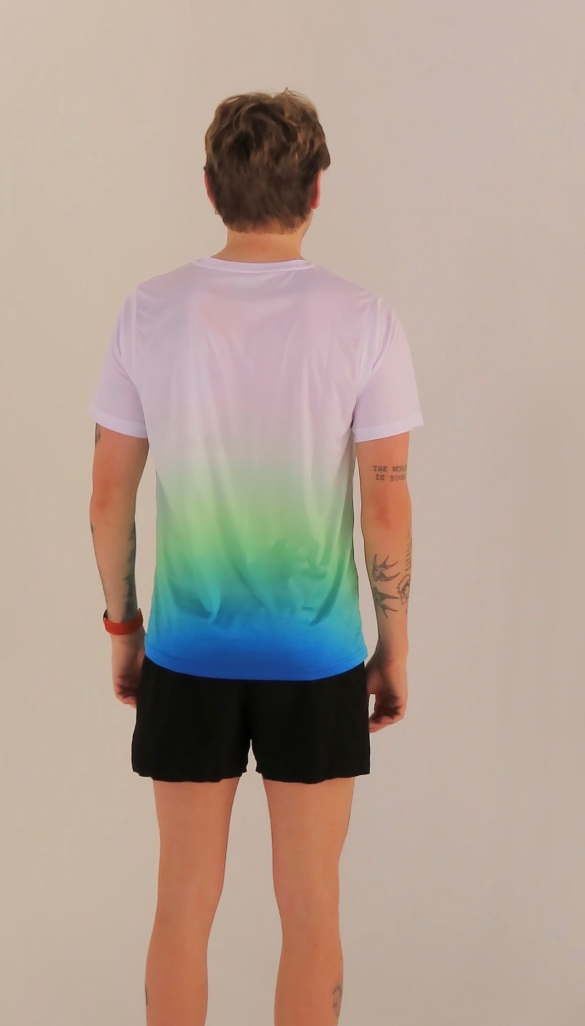 Flex Tee - White & Blue & Green