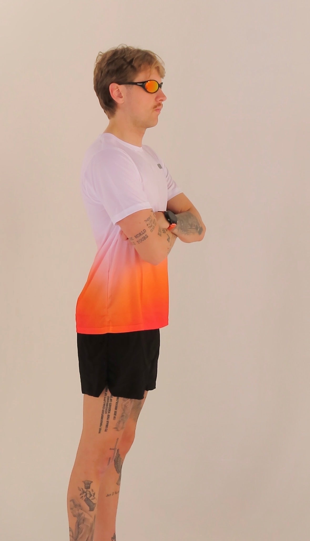 Flex Tee - White & Orange