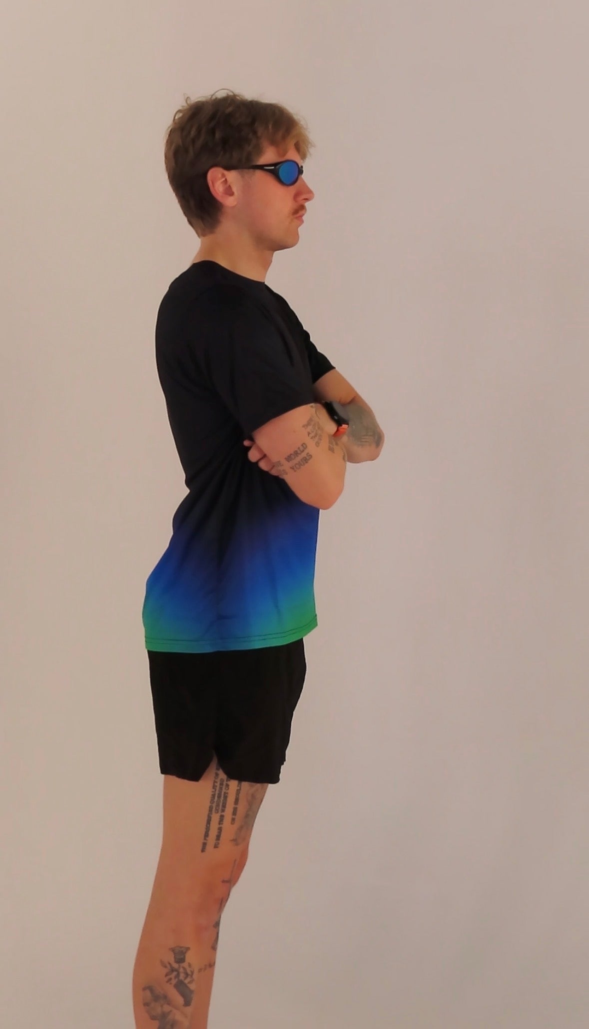 Flex Tee - Black & Blue & Green