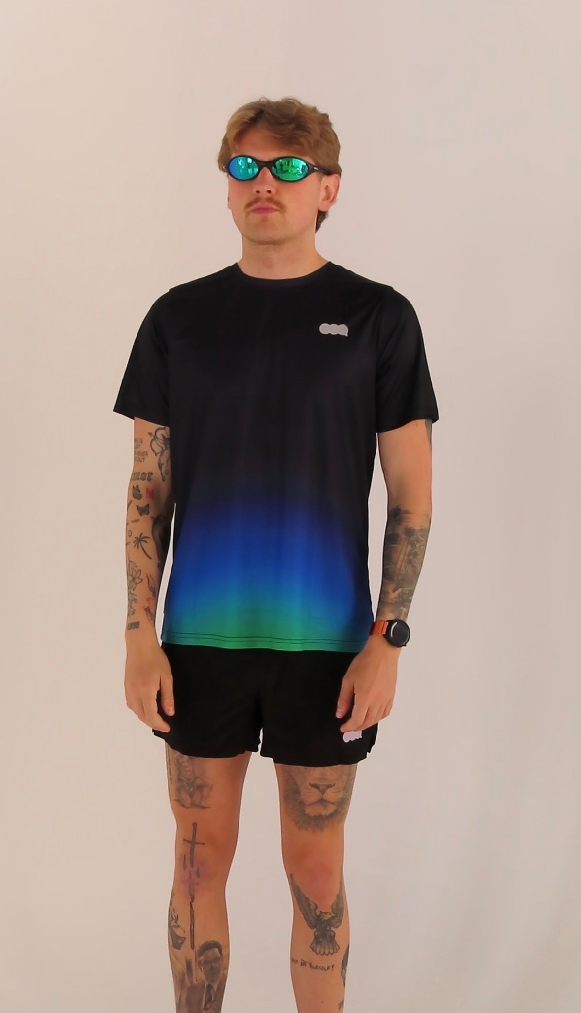Flex Tee - Black & Blue & Green