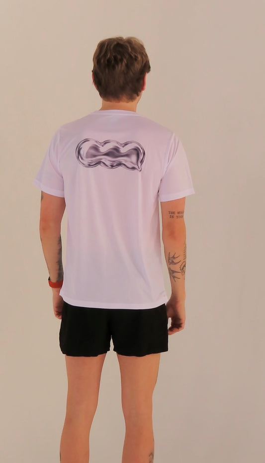 Flex Tee - White & Chrome